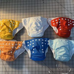 6 NB ALVABABY Pocket Diapers with Inserts - NO STAINING